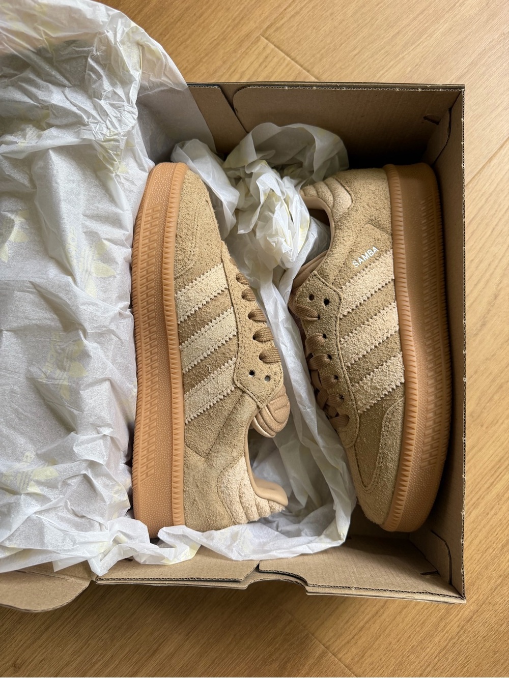 adidas Samba Suede Sneakers — Beige/Tan - Picture 3 of 10